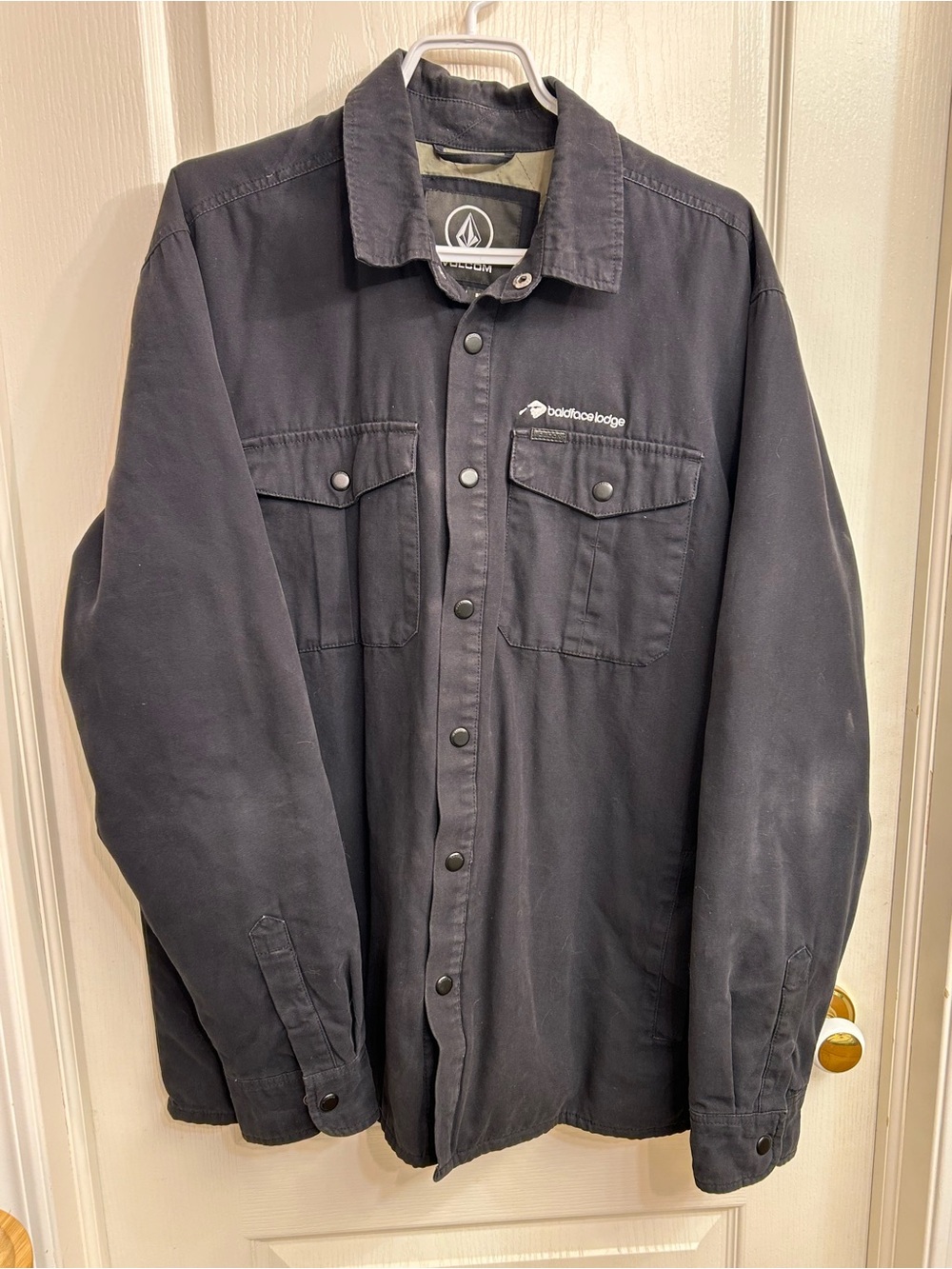 Volcom Men's Black Snap-Front Shirt Jacket